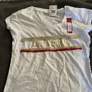 Guess White Metallic Shirt Size Large